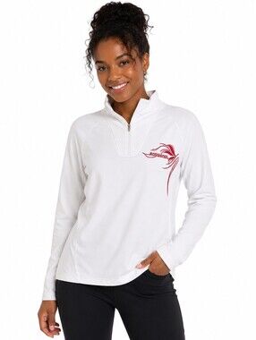 Rossignol Women's White Quarter Zip Performance Pullover Ski Base Layer - L